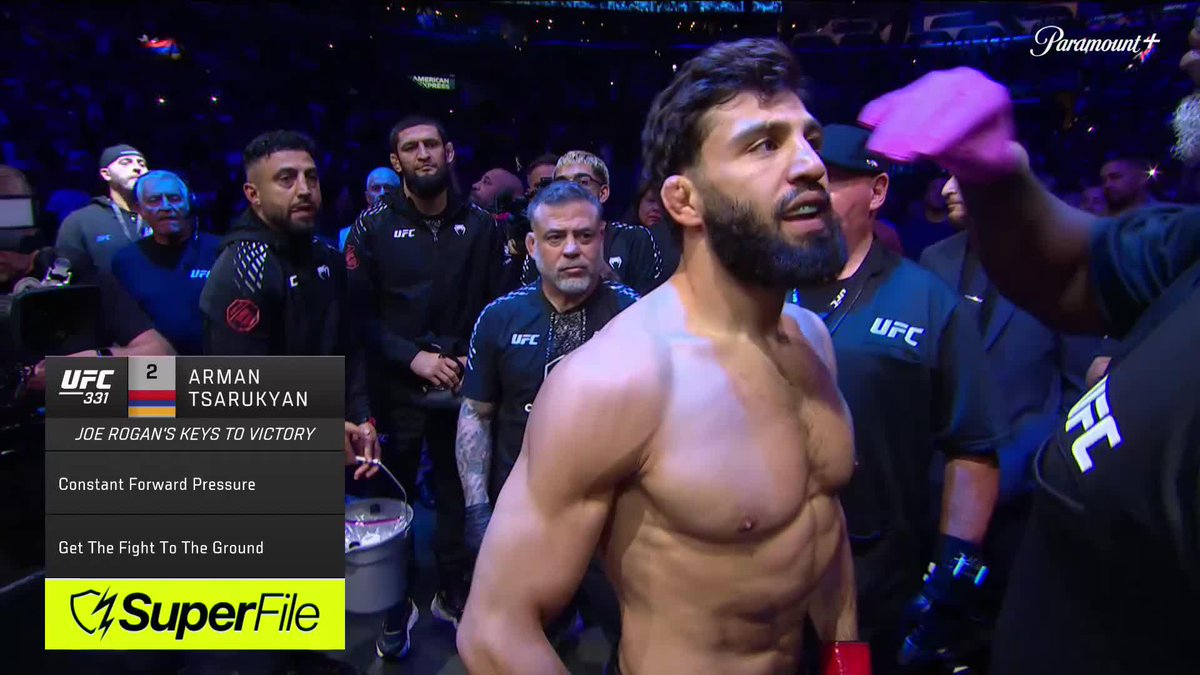 Khamzat Chimaev and N3on in the corner of Arman Tsarukyan 📺 #UFC331 on Paramount+