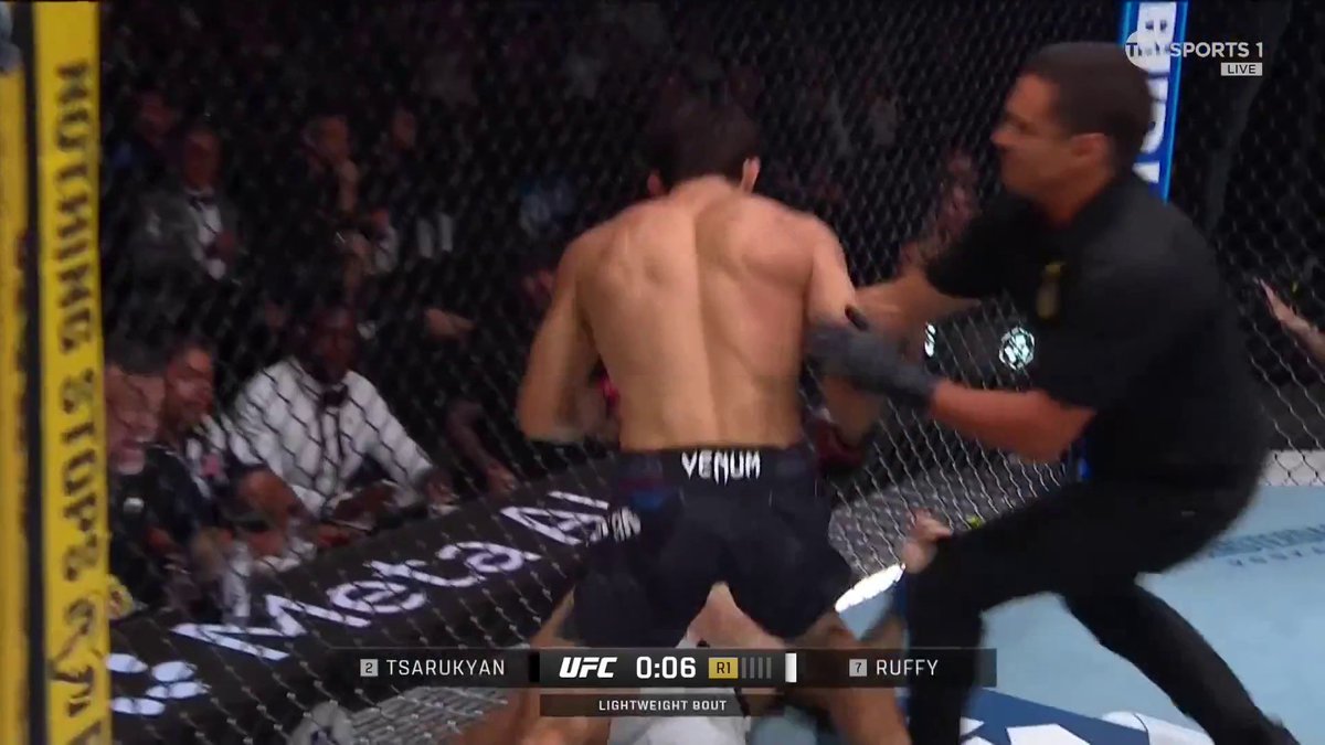 NASTY ELBOW 💪 Arman Tsarukyan knocks out Mauricio Ruffy in the first round 💣 #UFC331 | Stream TNT Sports on HBO Max