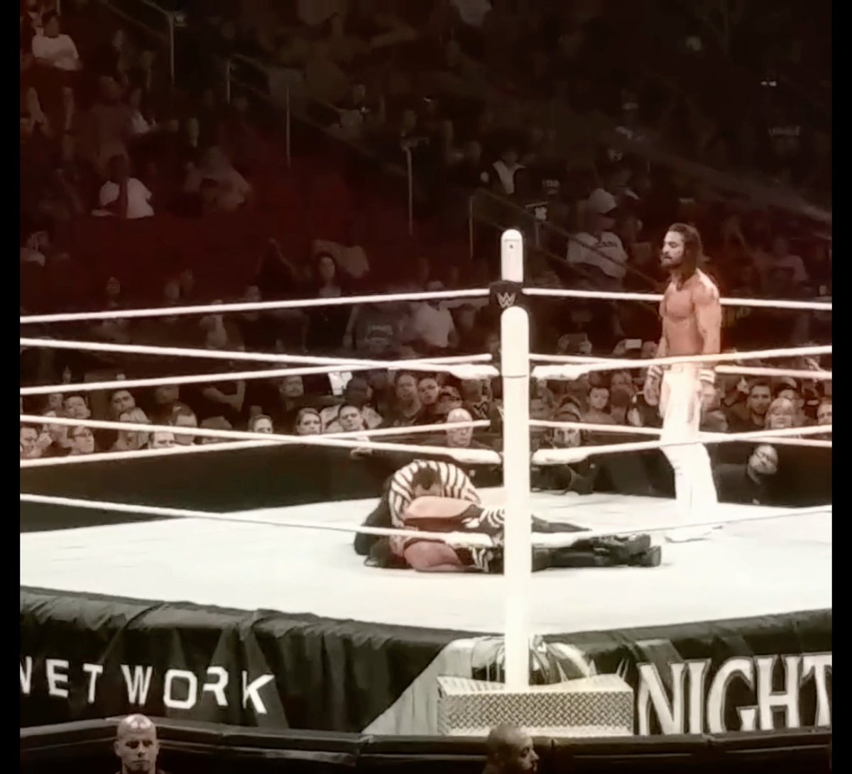 On this day 11 years ago, one of the most terrifying moments in WWE history occurred when Seth Rollins gave STING a buckle bomb and caused him to pass out mid match due to injury The impact caused severe cervical spinal trauma and temporary paralysis in Sting's legs This was Sting’s final match in WWE (2015)