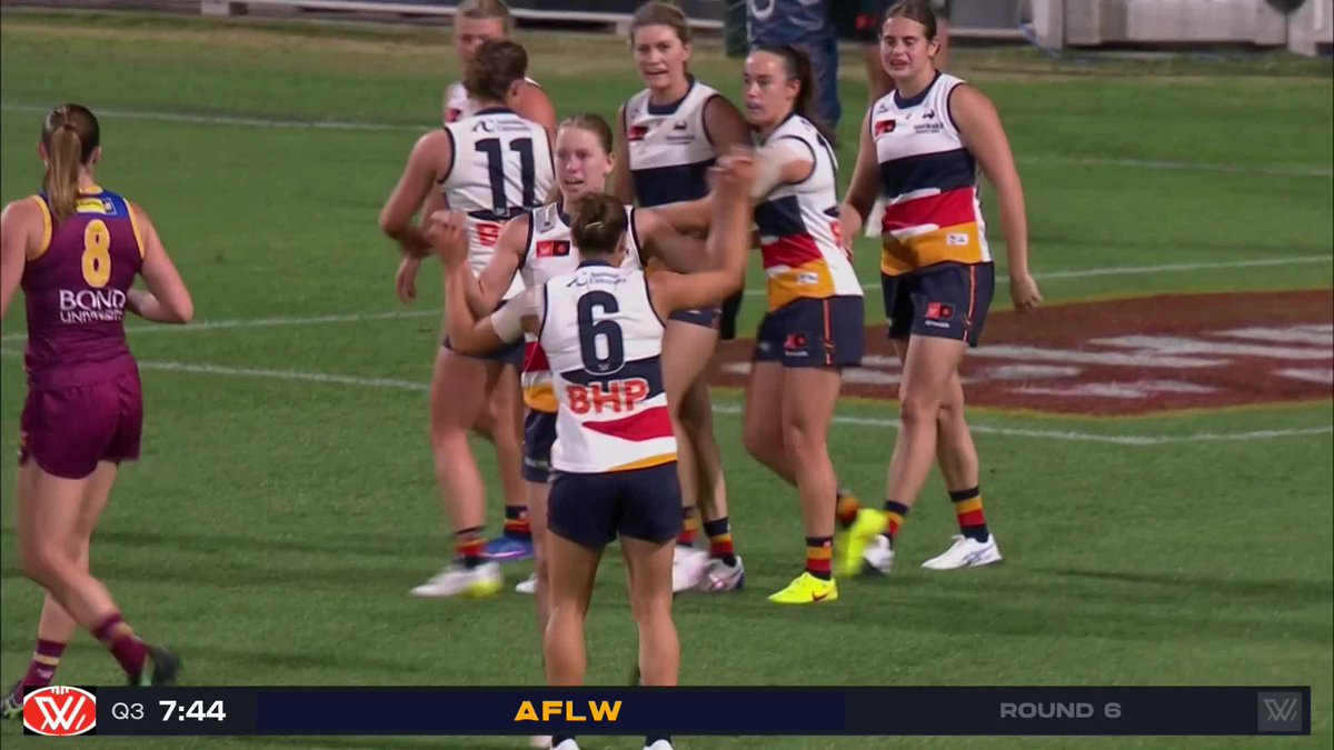 The Lions lose their cool and Teah Charlton makes them pay 💥 #AFLWLionsCrows