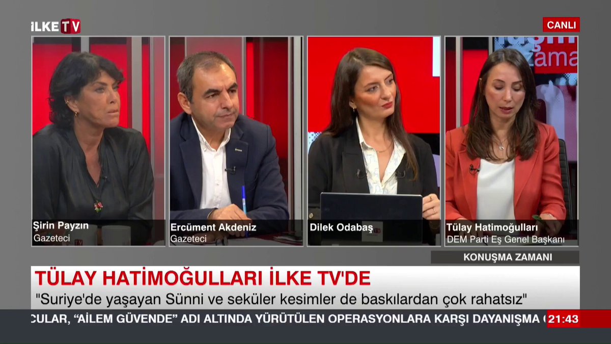 🔴 DEM Parti Eş Genel Başkanı Tülay Hatimoğulları, LGBT üzerinden HÜDA PAR'ı hedef aldı: 🔹LGBTİ meselesiyle ilgili çok büyük tartışmalar yaratanlar var. 🔹3-5 oy alacağız diyerek dini siyasete dahil eden yaklaşımlar doğru değil. 🔹Ben özellikle oradaki mütedeyyin kesime seslenmek istiyorum. Bizim insani olarak savunduğumuz mütedeyyinlerin insani ve dini olarak savunduğu bir yaklaşım var. 'Yaradılanı severiz yaradandan ötürü'