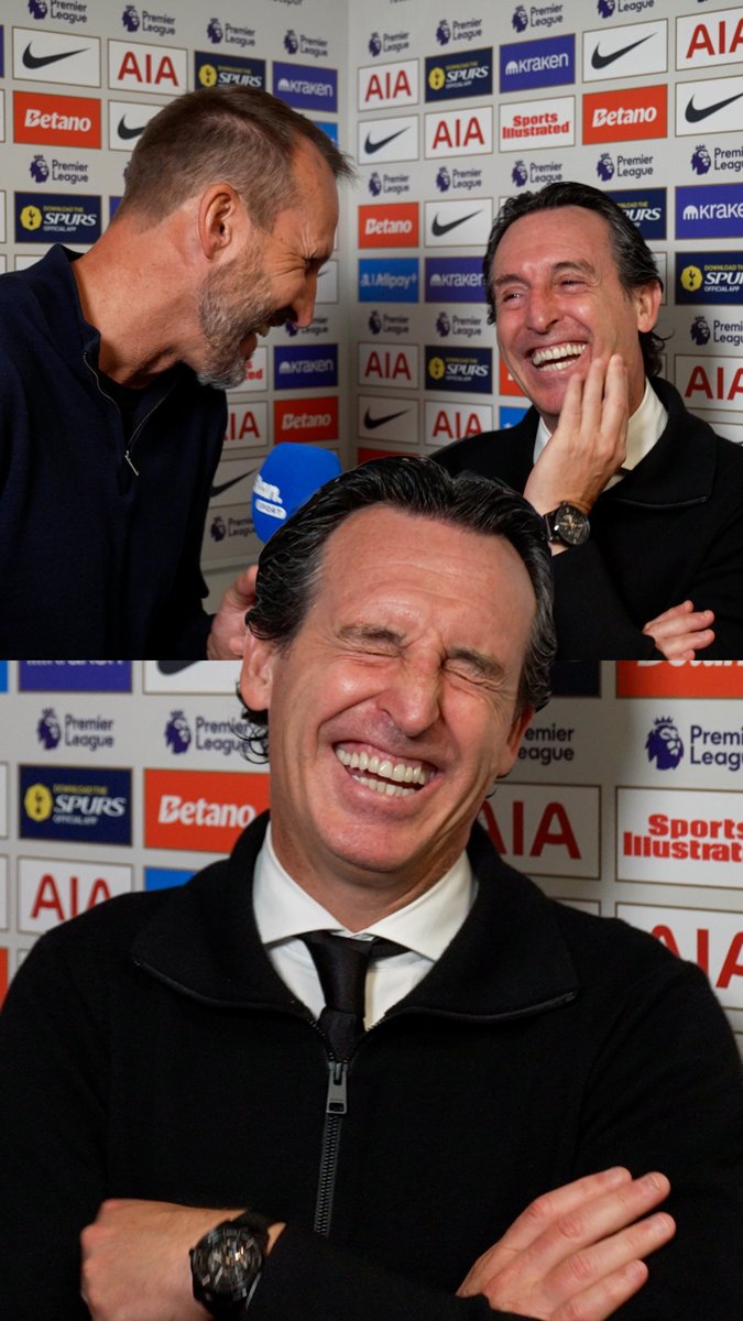 Mark Schwarzer had Unai Emery in 𝙎𝙏𝙄𝙏𝘾𝙃𝙀𝙎 😂 If you ever need someone to collect the bill or order another round, Schwarzie is your man 😎 ↳ Premier League. Every Match. Live & Exclusive with 4K on Stan Sport. Stream now. #StanSportAU #PremierLeague #AstonVilla