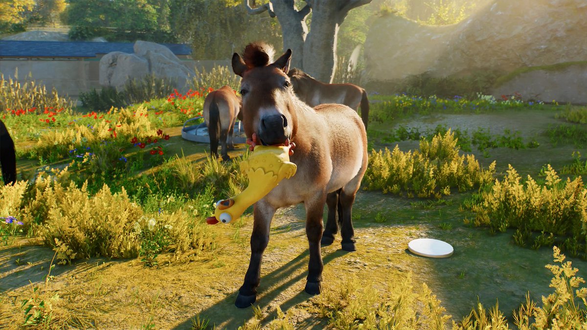 This Przewalski's horse with his squeaky rubber chicken is all you need to see today. Pre-order Planet Zoo 2: