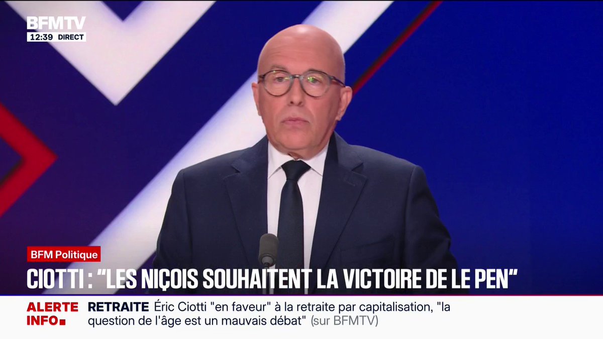 Éric Ciotti, président de l'UDR et maire de Nice, estime qu’Édouard Philippe "n’est pas de droite”