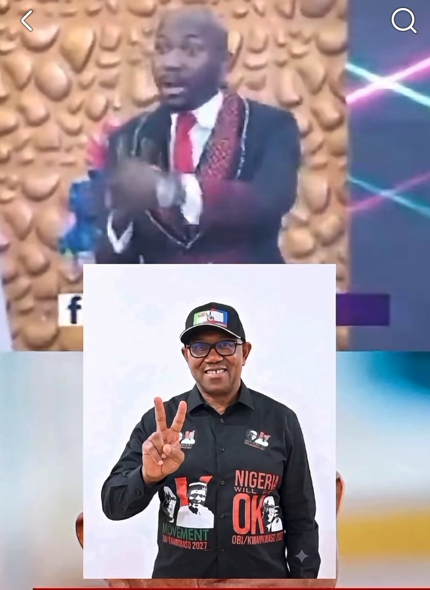 No sitting on the fence… Me, My family, my pastors, those who loves me are voting for Peter Obi. He is the only politician who has not joined hands in destroying the country.. — Pastor Suleman