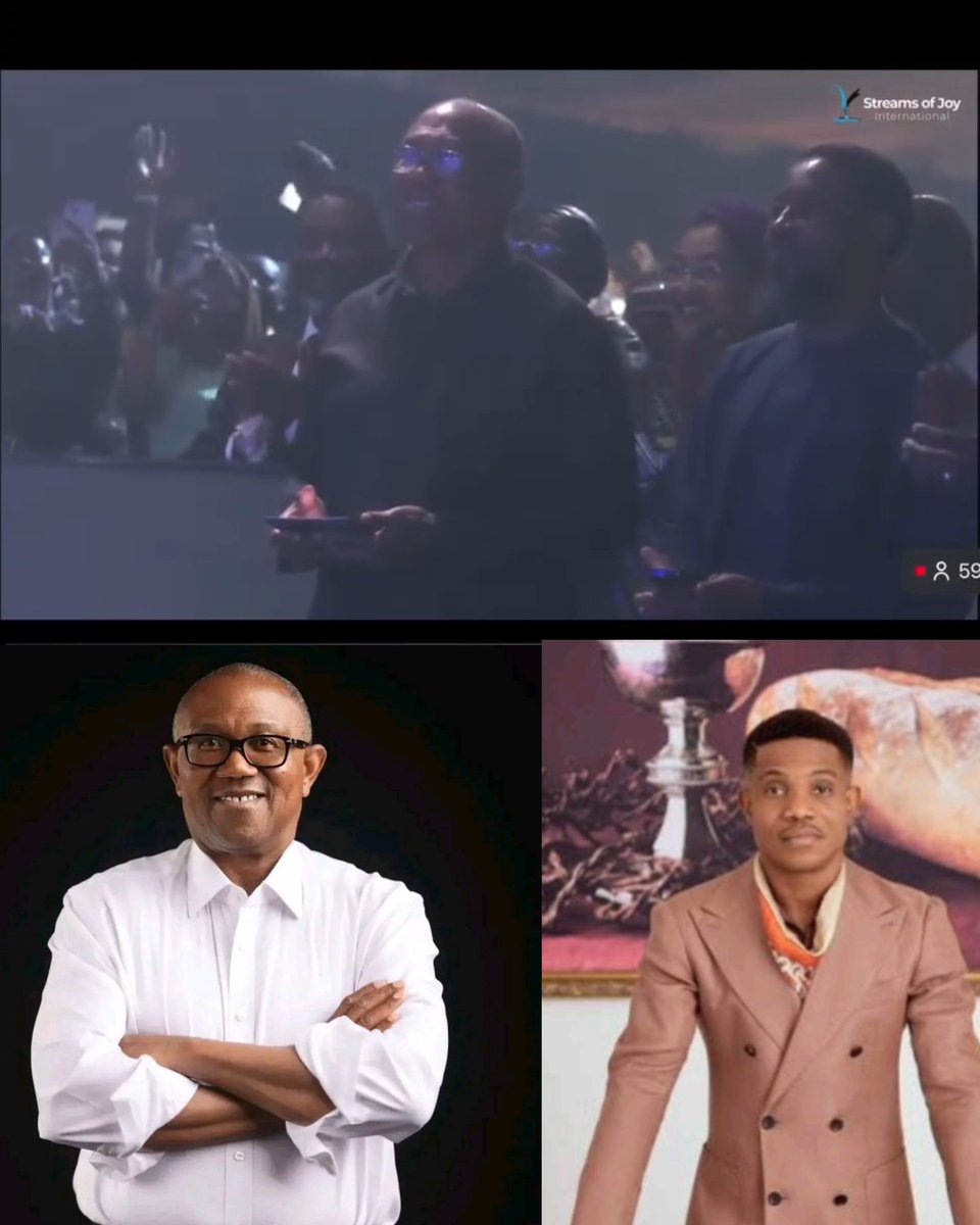 Moment Pastor Jerry Eze announced the presence of NDC presidential candidate, Mr Peter Obi, at church today.