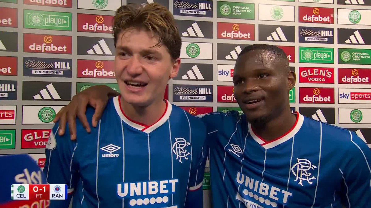 😀 “I’m so, so happy” 🗣️ “I feel like we’re a family” 🔵 “This is for the fans” Goalscorer Ryan Naderi and Olwethu Makhanya on Rangers’ 1-0 win at Celtic Park ⤵️