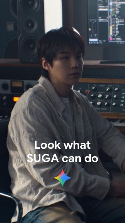 الموسيقى لغة عابرة للحدود 🎹 شاهدوا كيف يستعين SUGA بـ Gemini ليكمل حواراته بكل سلاسة. #LookWhatYouCanDo #BTS