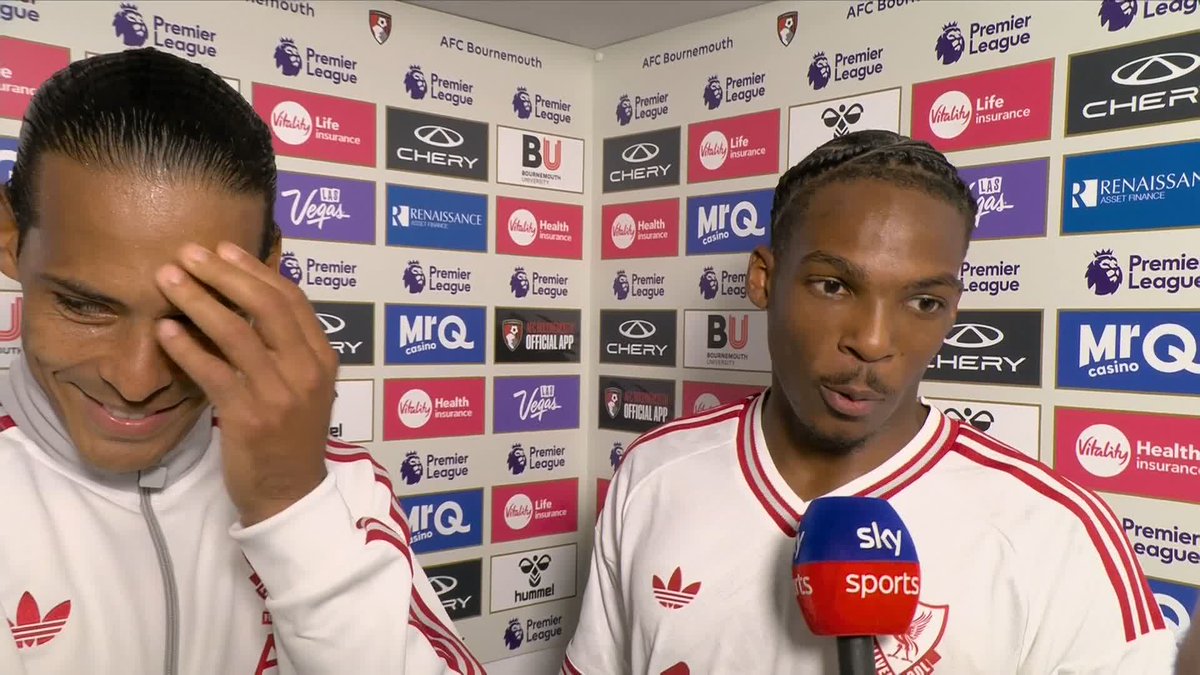 "That's a big moment to me to play with Virgil!" 🫡 Jérémy Jacquet after Liverpool's 1-0 win at Bournemouth!