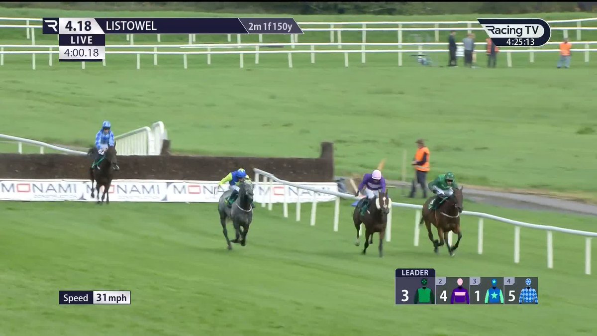 𝐎𝐜𝐚𝐬𝐭𝐥𝐞 𝐃𝐞𝐬 𝐌𝐨𝐭𝐭𝐞𝐬, a winner over fences at Galway 13 days ago, jumps for absolute fun in the 2m1½f novices' chase Listowel Races 🟢🟢 An impressive quickfire double for Paul Townend and Willie Mullins