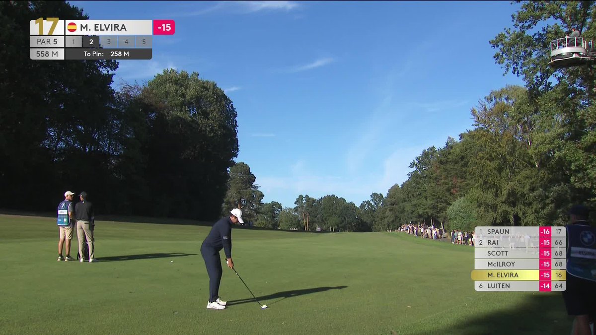 What a shot. From 282 yards out. Ranked 294th in the world, Manual Elvira may have just clinched the biggest title of his career.