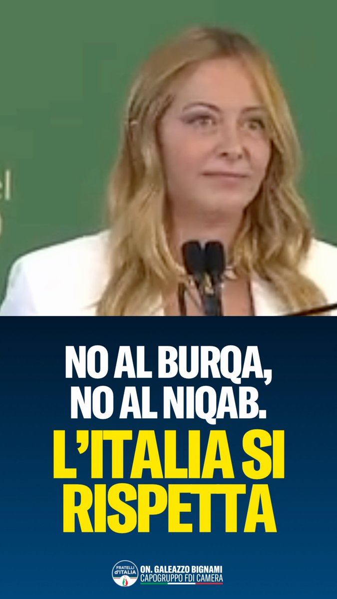 Basta burqa nei luoghi pubblici, a partire dalle scuole. Queste sono le regole dell’Italia. E se non ti piacciono, torna pure da dove vieni. Non ti rimpiangeremo.