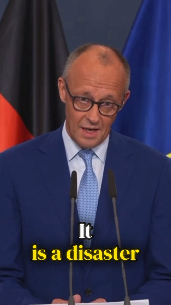 🇩🇪 CHANCELLOR MERZ MUST RESIGN‼️ The CDU party is hitting historic lows across Germany. The latest result of 5% in Mecklenburg-Vorpommern is a SHOCK to Merz: “It is a DISASTER.” His entire election campaign in 2024/25 was based on FALSE PROMISES of deportations and cutting NGO funding. He implemented NONE OF IT. MOST UNPOPULAR chancellor in the history of Germany.