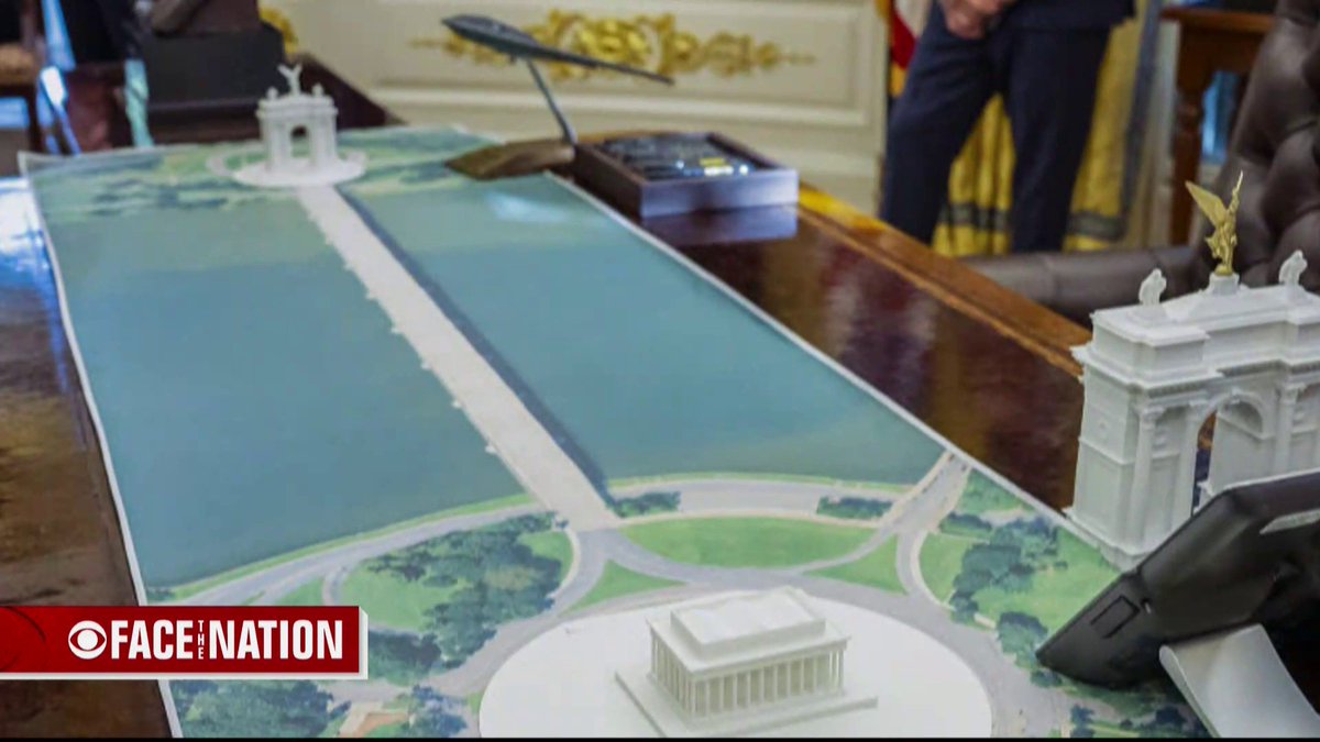 President Trump said his planned 250-foot triumphal arch near Arlington National Cemetery will now serve as a military complex equipped with drones, sniper positions and ammunition storage. He said Sunday the change came “at the strong request of the United States Military.”