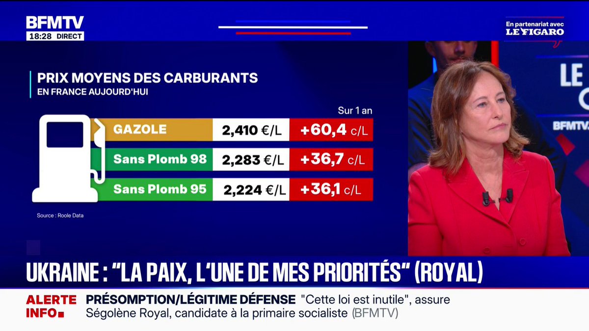 Prix des carburants: "La recette magique c'est d'aimer les gens", estime Ségolène Royal, candidate à la primaire socialiste