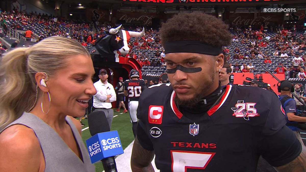"Focused and ready to dominate" Texans defender Jalen Pitre caught up with Melanie Collins before today's game.