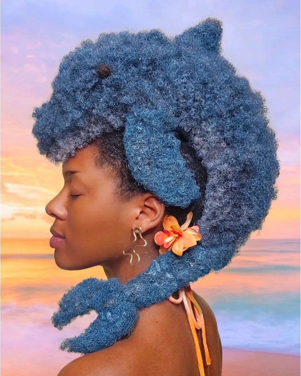 Afro Art 🐬 100% my hair. It's ok to be yourself 🙃✨️