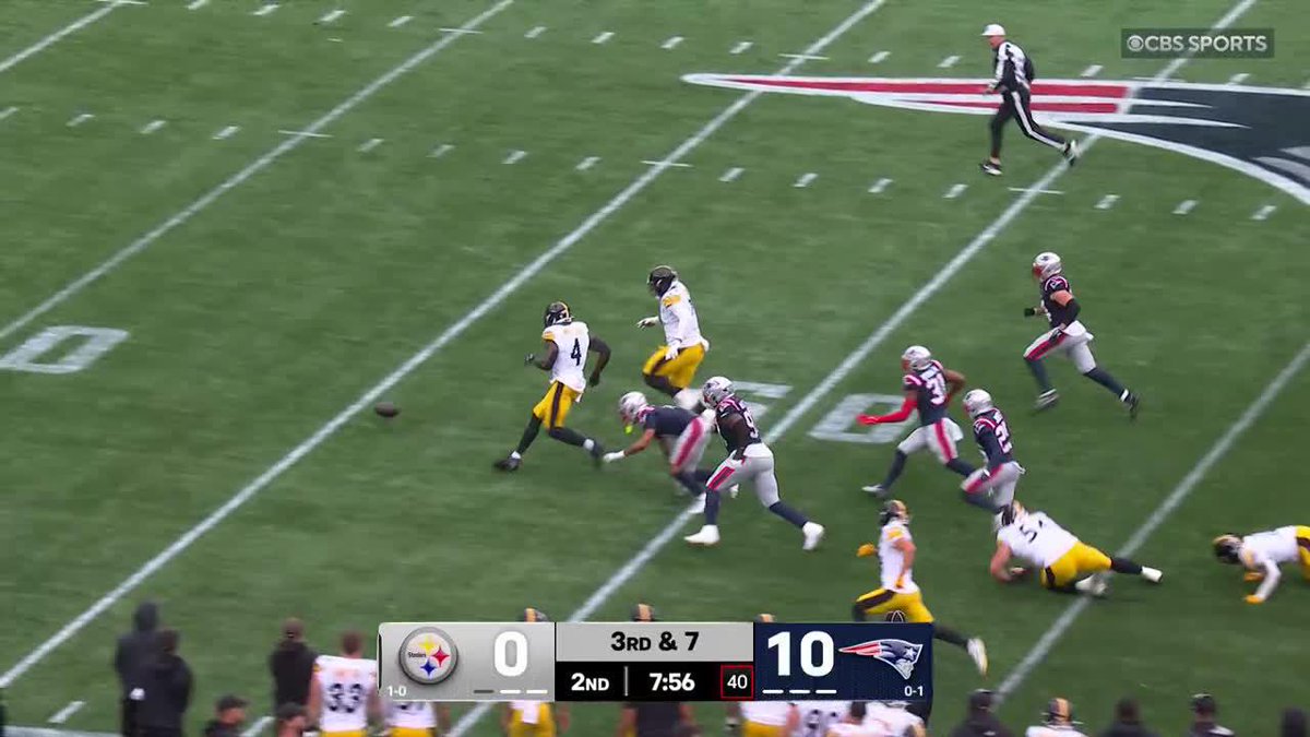 RODGERS WALLOPED. BALL BOUNCING AROUND. 4TH AND 43. What chaos.