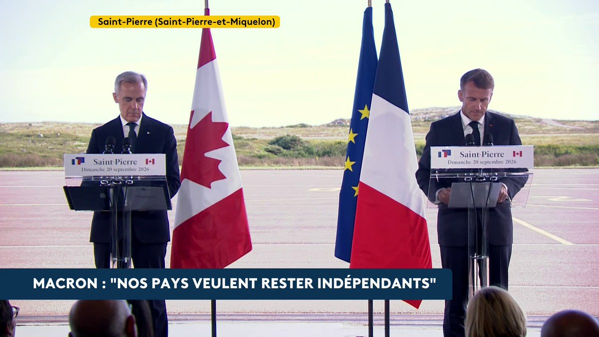 ❗️ [ 🇫🇷 FRANCE | 🇨🇦 CANADA ] 🔸 Depuis Saint-Pierre-et-Miquelon, Emmanuel Macron annonce que la France et le Canada veulent renforcer leur partenariat dans « la défense », l’énergie et « l’intelligence artificielle ». L’objectif est de « transformer tout cela en projets, en investissements, en emplois ».