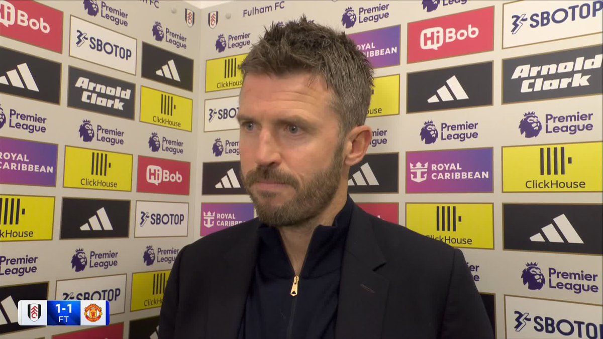 "I don't think we need to get carried away... we know we can be better" Michael Carrick reacts to Man Utd's 1-1 draw with Fulham 🎙️