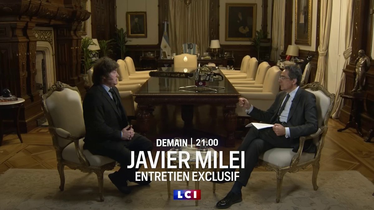 🔴 ENTRETIEN EXCLUSIF DEMAIN SUR LCI 🗣️ Le président argentin Javier Milei répondra aux questions de Darius Rochebin 📺 Lundi 21 septembre à 21H sur le canal 15