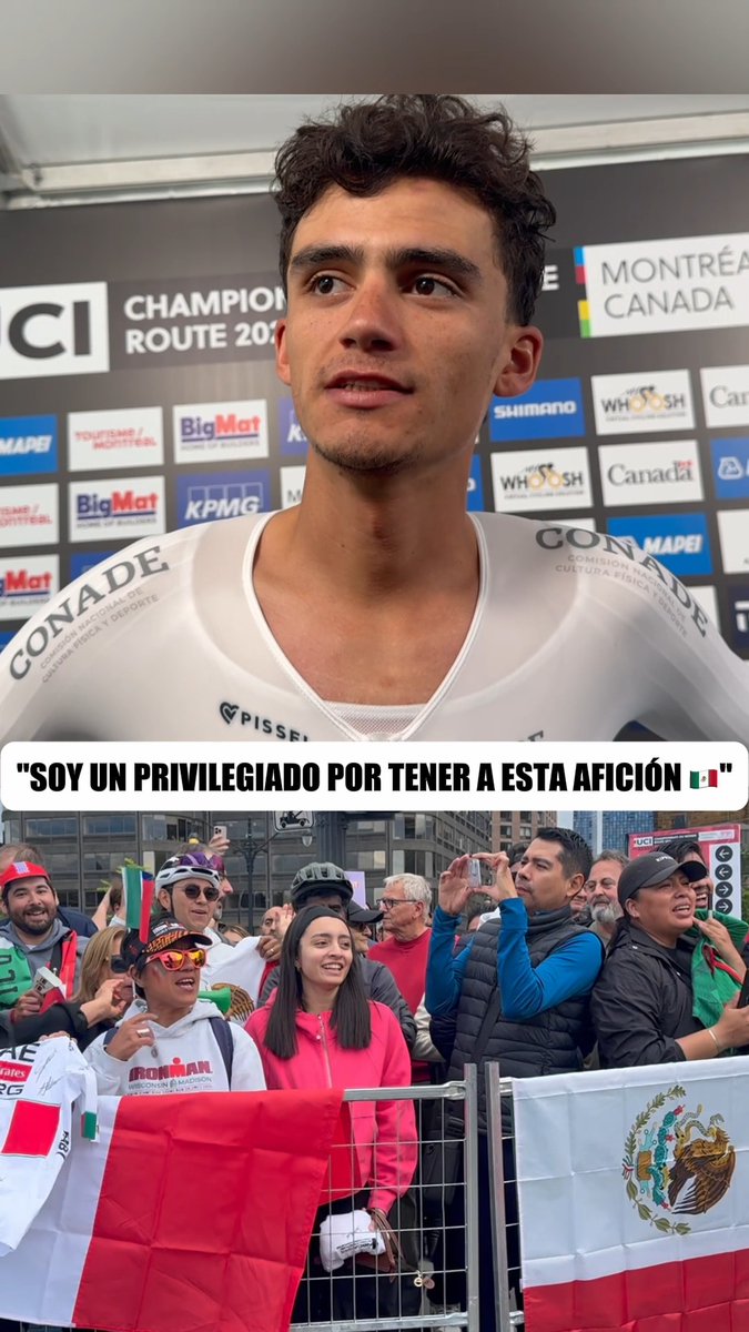 Torito los quiere mucho 🥰 🇲🇽 👏 Isaac del Toro agradeció a los mexicanos presentes en Montreal. El ciclista explicó que "Siempre trato de dar el mejor resultado posible, pero a veces no puedo conseguir el premio mayor".
