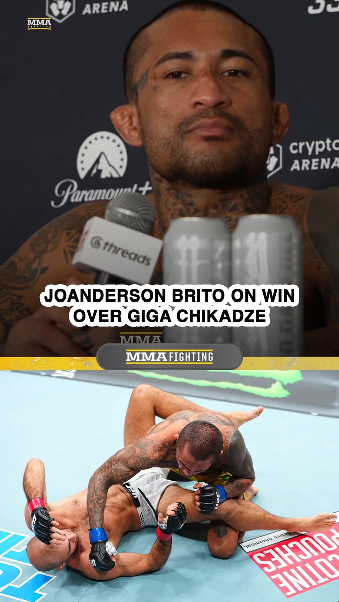 Joanderson Brito gives his immediate response to his win over Giga Chikadze at #UFC331: "In the locker room, I kept hearing in my head that I was going to knock him out quick."