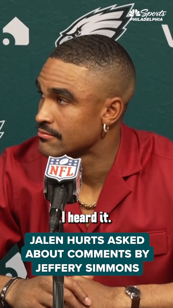 "I heard it. ... I'm happy we won." Jalen Hurts was asked about Jeffery Simmons' comments following the win over the Titans.