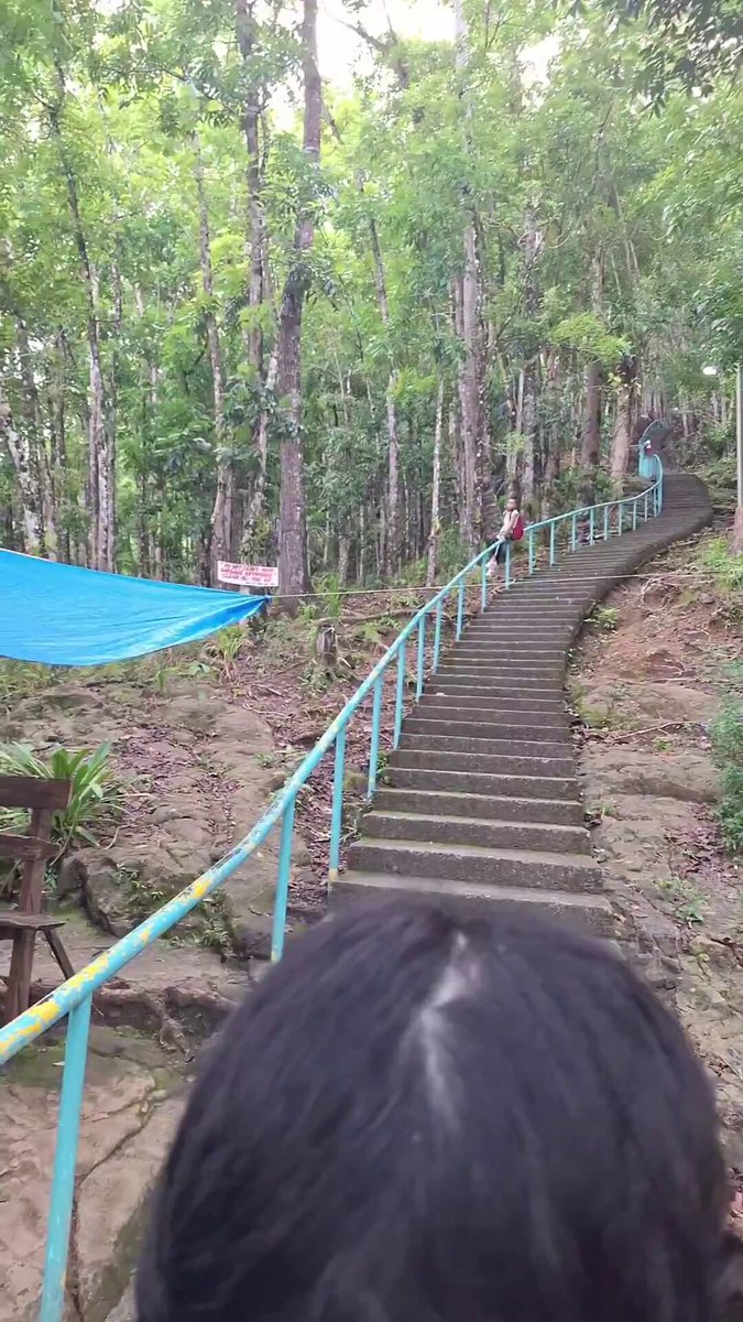 Every day, this kid does this instead of walking down 2,000 steps to get to school.