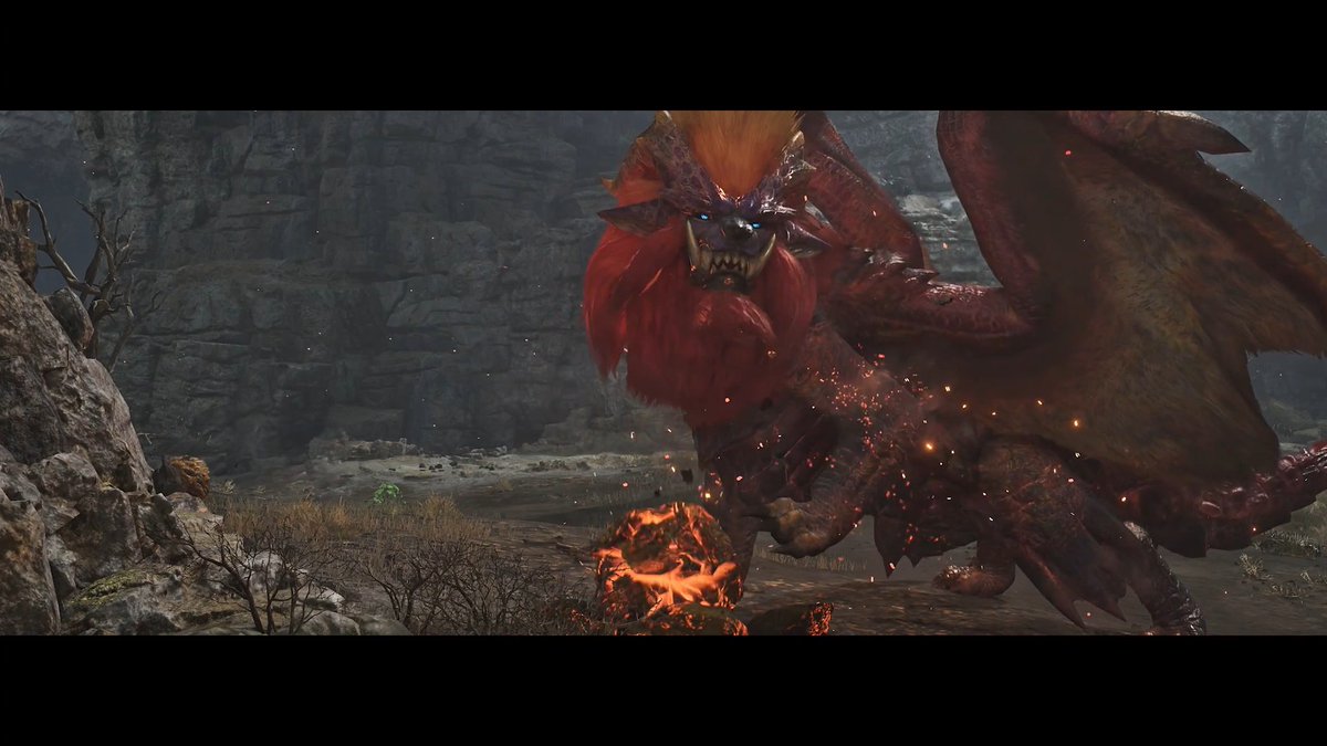Teostra loading up on them spicy rocks.