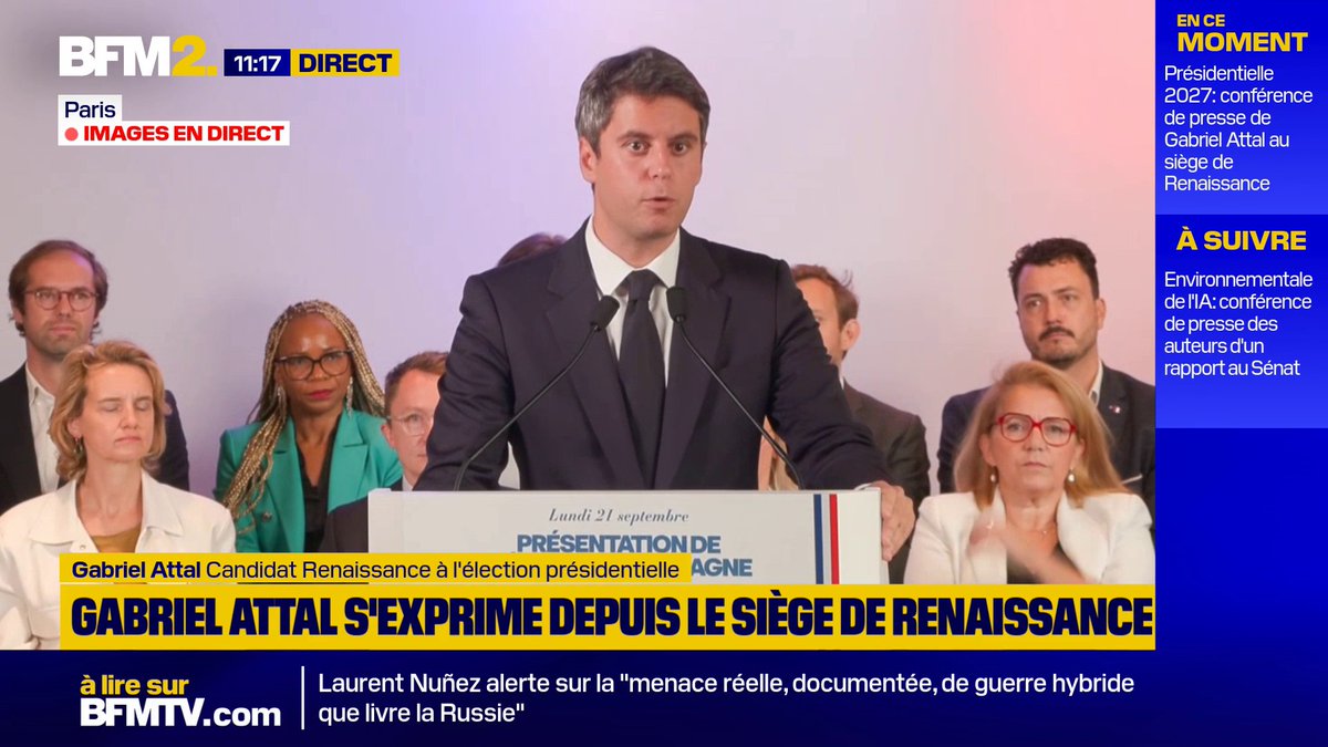 💬 "Le programme, le projet, c'est le cœur de tout" Gabriel Attal annonce que les députés Agnès Pannier-Runacher et Paul Midy vont "piloter le projet" de sa campagne présidentielle #BFM2