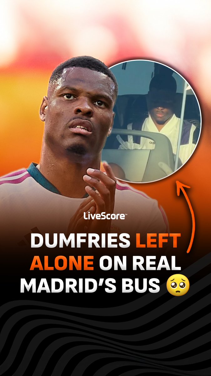 Real Madrid players left Dumfries all alone on the team bus at the Metropolitano 🥺 Diario AS