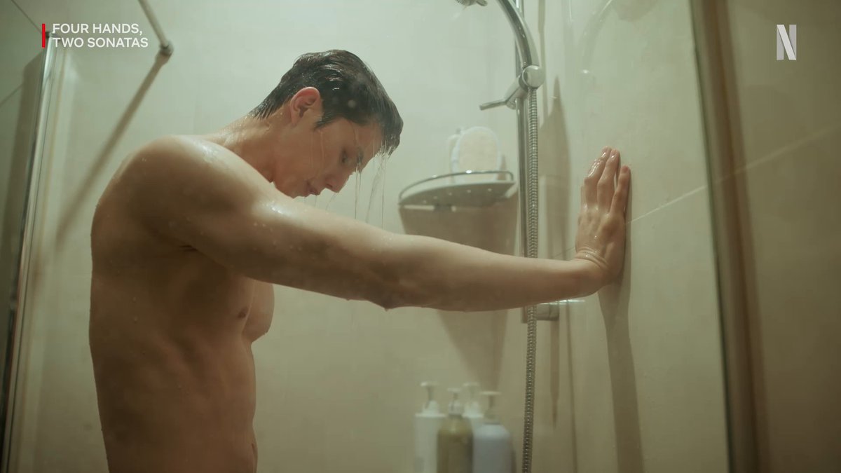 this shower scene is so integral to the plot because the water cascading down his wide shoulders and toned back represents his tears, and him washing his face is him trying to clear himself of his guilt towards what happened to jeong-yo, and the way he closed his eyes at the very end is just like me when i made all of this up. i really just wanted to post this fine man #FourHandsTwoSonatas #SongKang #FourHandsTwoSonatasEp8