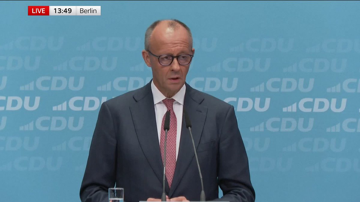 BREAKING: The German Chancellor, Friedrich Merz, speaks after AfD election gains Merz says the state election result was a 'disaster' but vows to stay in office 📺 Sky 501