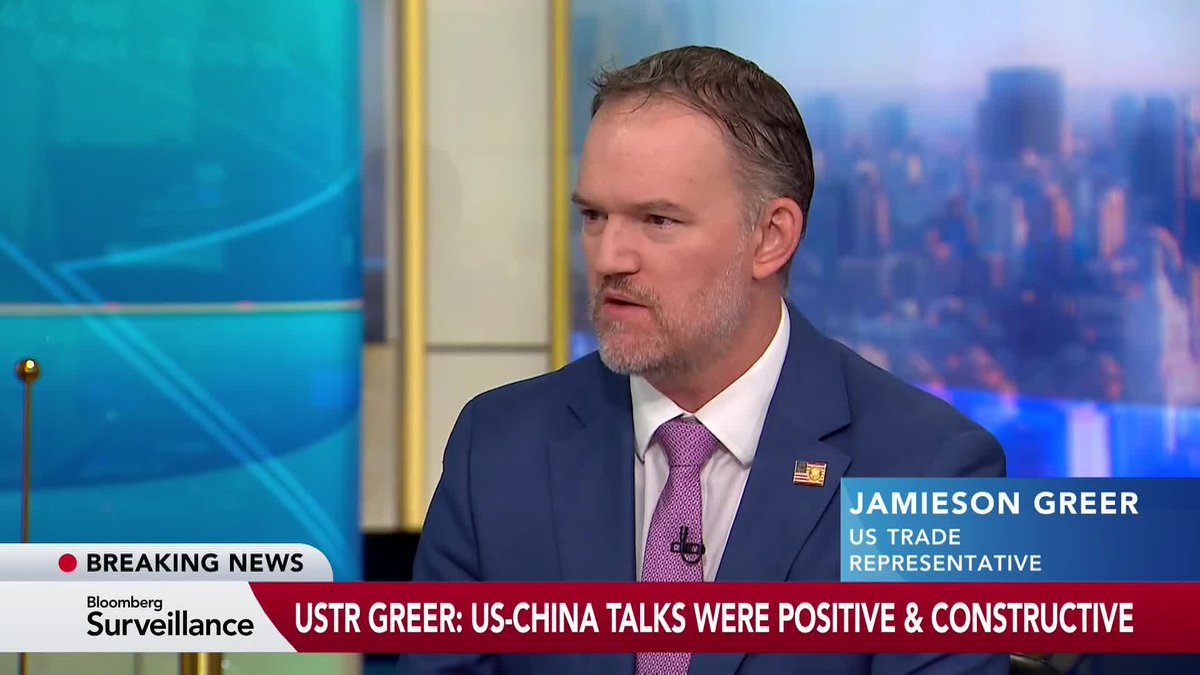 Trade Representative Jamieson Greer indicated China and the US remain divided on the terms of a trade truce extension