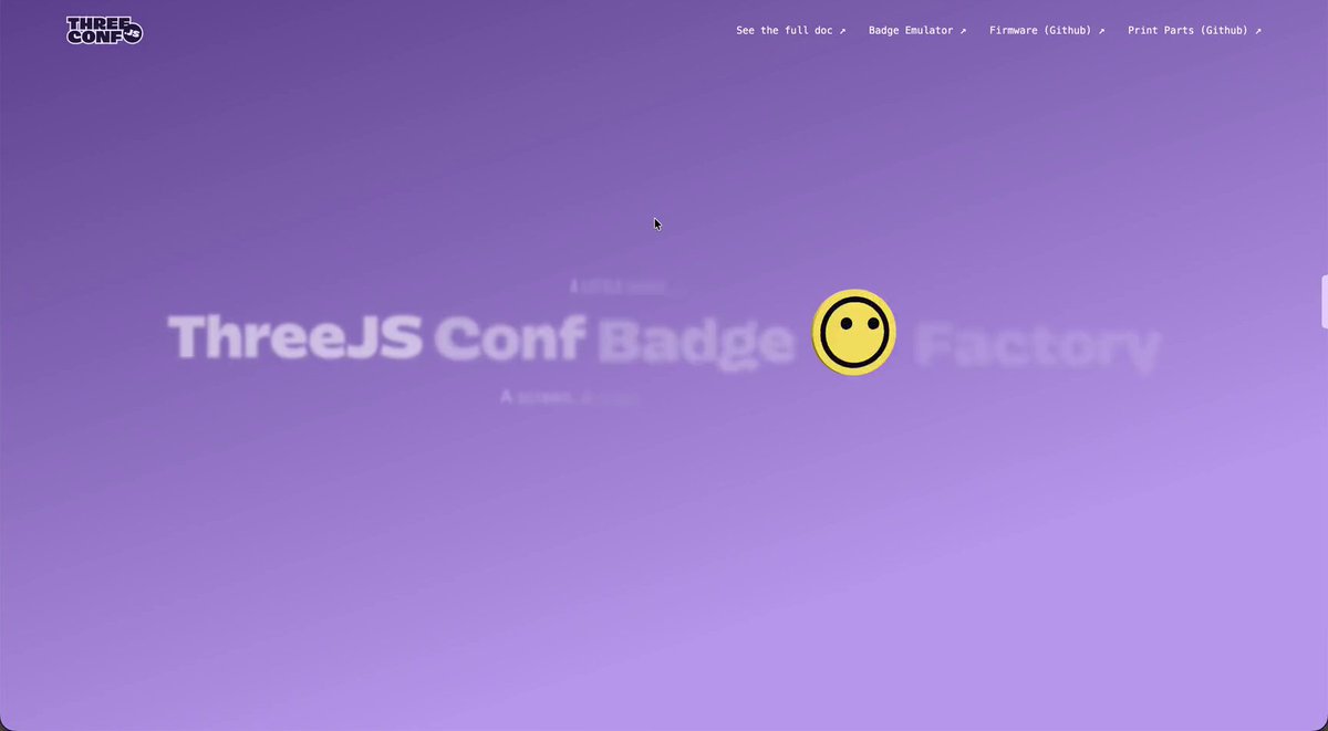 A lot of people asked me for the sources of the Three.js Conf Paris badge, so here they are : It's a very DIY project and far from perfect, but that's also what makes it approachable: everything can be rebuilt with a soldering iron, a 3D printer and a few cheap components. I tried to document it as clearly as possible, so you can either build it as is or use it as a starting point for something else. If anything is unclear, just write to me :)