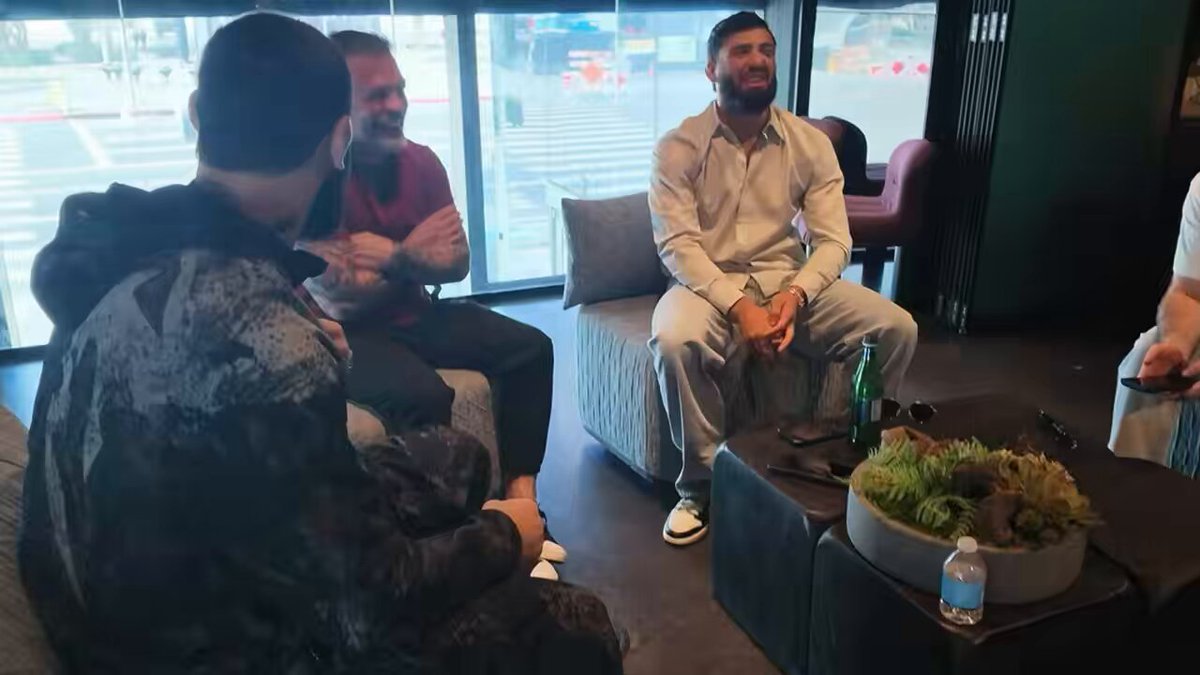 😭 Khamzat Chimaev says he jumped in the cage over Ruffy's unconscious body and saw Arman jump the cage from the other side. 🎥 Adam Zubayraev