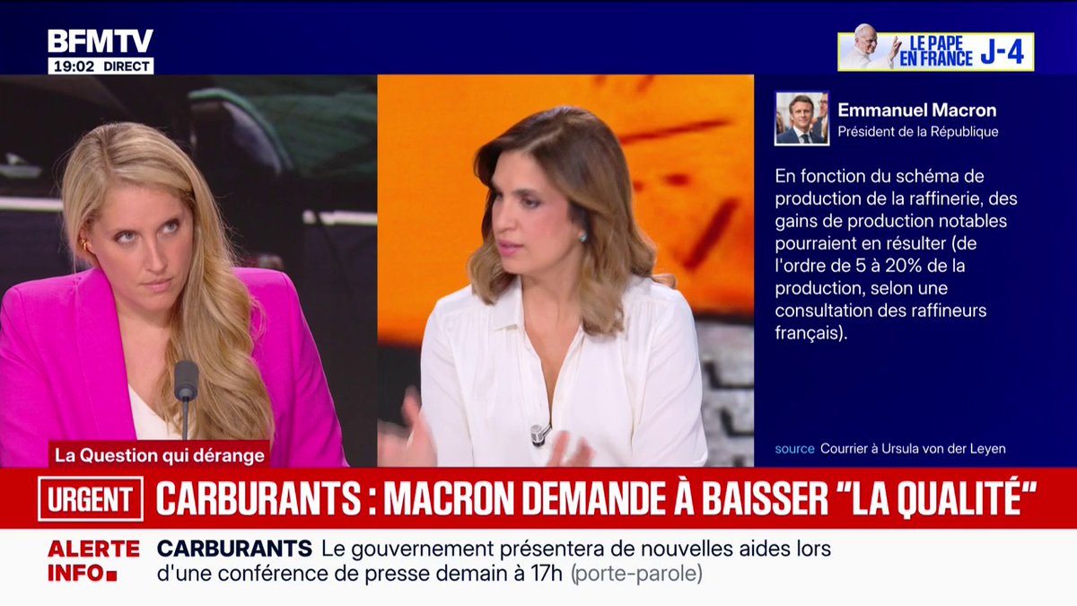 Carburants: Emmanuel Macron demande à Ursula von der Leyen des assouplissements sur la réglementation européenne pour faire baisser les prix