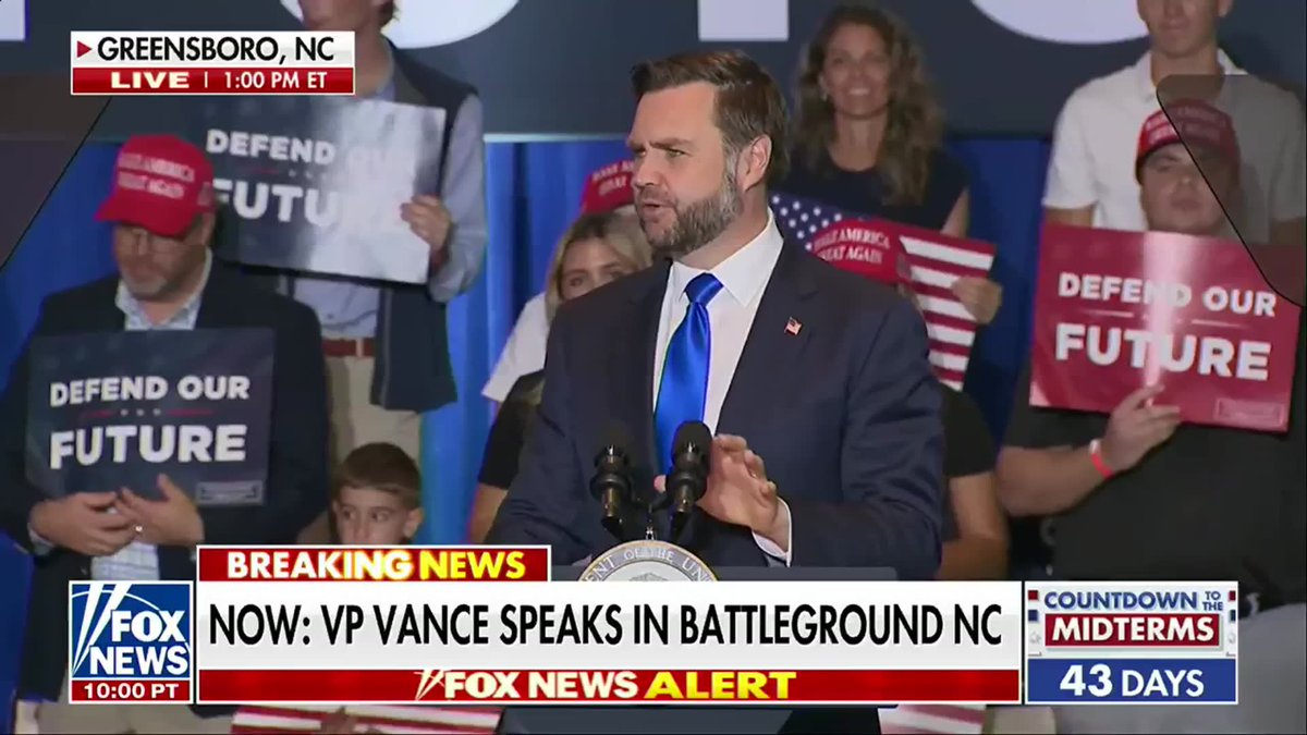 "Under Joe Biden and congressional Democrats, America was run by a party that prioritized the needs of everybody else, everybody but you." VP JD Vance takes aim at the Biden administration and congressional Democrats during remarks in North Carolina, arguing their priorities left working Americans behind. "As a result, America became a place where you had to be rich to enjoy what used to be an ordinary life."