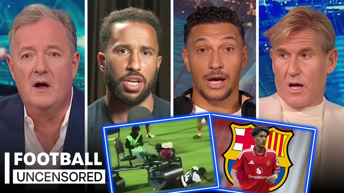 😅 “I thought I was done!” 🤣 “Why weren’t you checking your shoulders, mate?!” Andros Townsend recounts the viral clip of him being run over by a pitch roller during warm-ups in Thailand 👇 📺 Andros Townsend | Piers Morgan | Jay Bothroyd