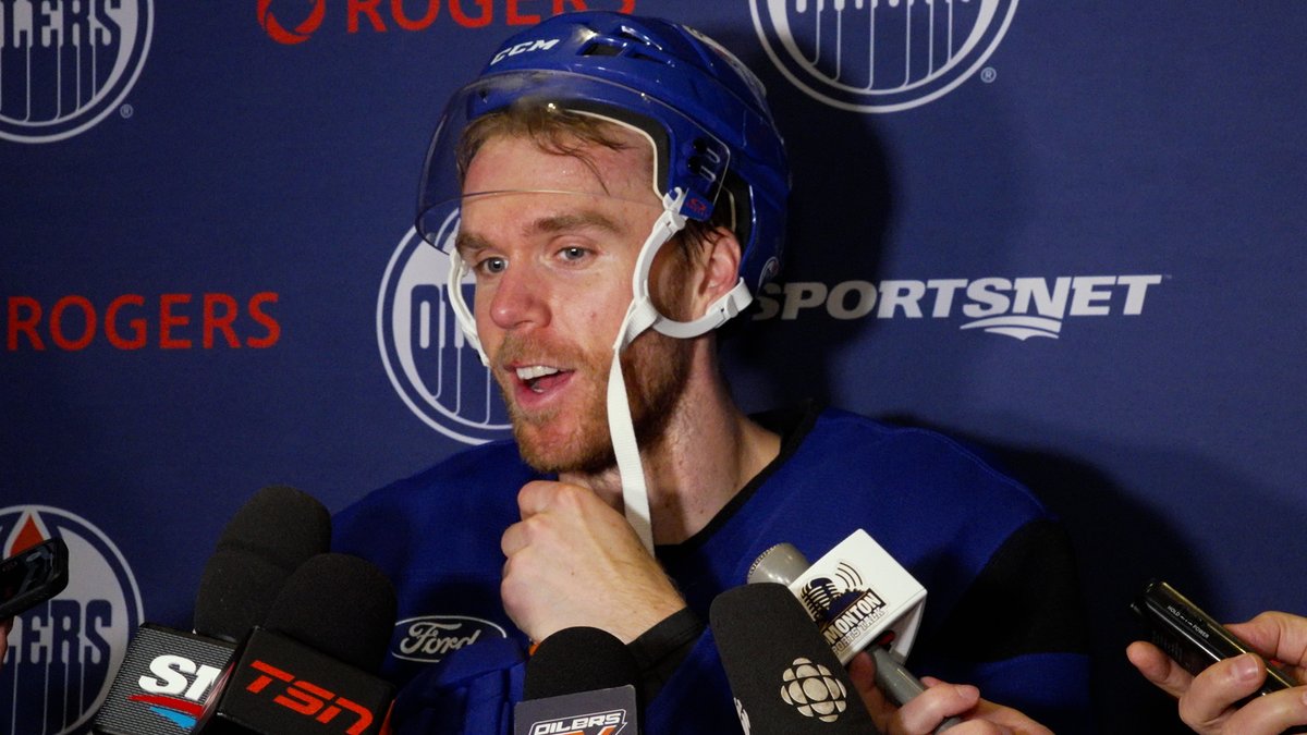 "It's a big week here to get organized, get up to speed & understand the way we're trying to play... As a group, we want to be organized & find our game within that." Connor McDavid on the #Oilers mentality heading into the final preseason games. Enterprise | #LetsGoOilers