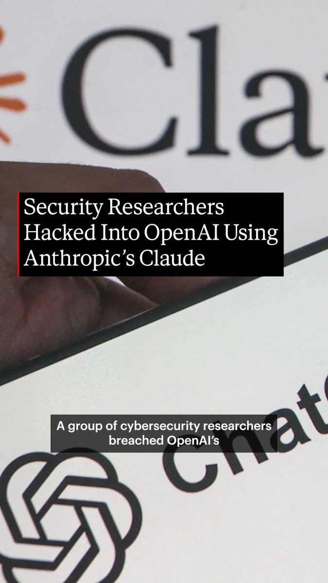 Security Researchers Hacked Into OpenAI Using Anthropic’s Claude A group of cybersecurity researchers managed to breach OpenAI’s internal system using rival Anthropic’s Claude AI software as part of a bug bounty program.
