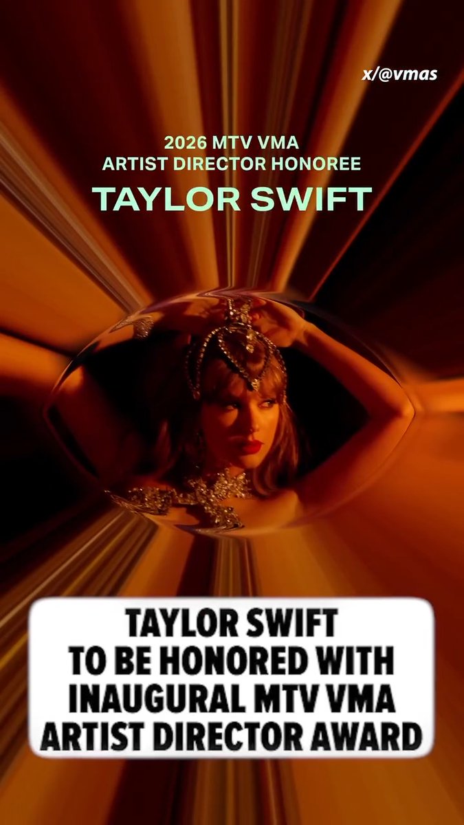 🥳 Taylor Swift will be awarded the first-ever Inaugural Artist-Director Award at this year's VMAs! 🎥: X/vmas