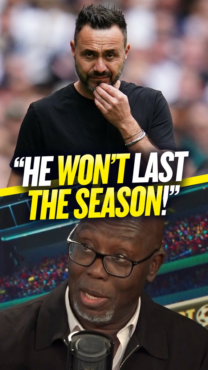 👀 "De Zerbi has to be taken accountable... ❌ "I don't think he lasts the season." Darren Lewis predicts Roberto De Zerbi will not be Spurs manager by the end of the current season...