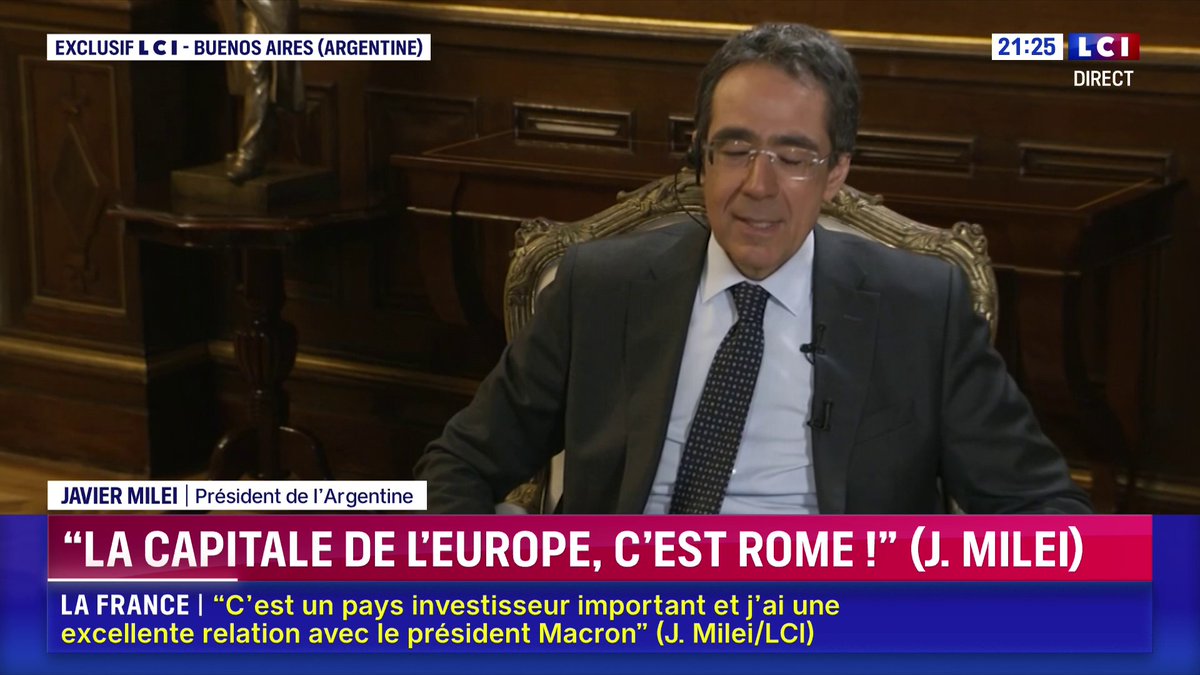 🔴 Soutien à l’Ukraine 🗣️ "Les systèmes de renseignements russes et les espions russes sont partout dans notre région, en Amérique latine", indique le président de l’Argentine, Javier Milei, face à Darius Rochebin sur LCI