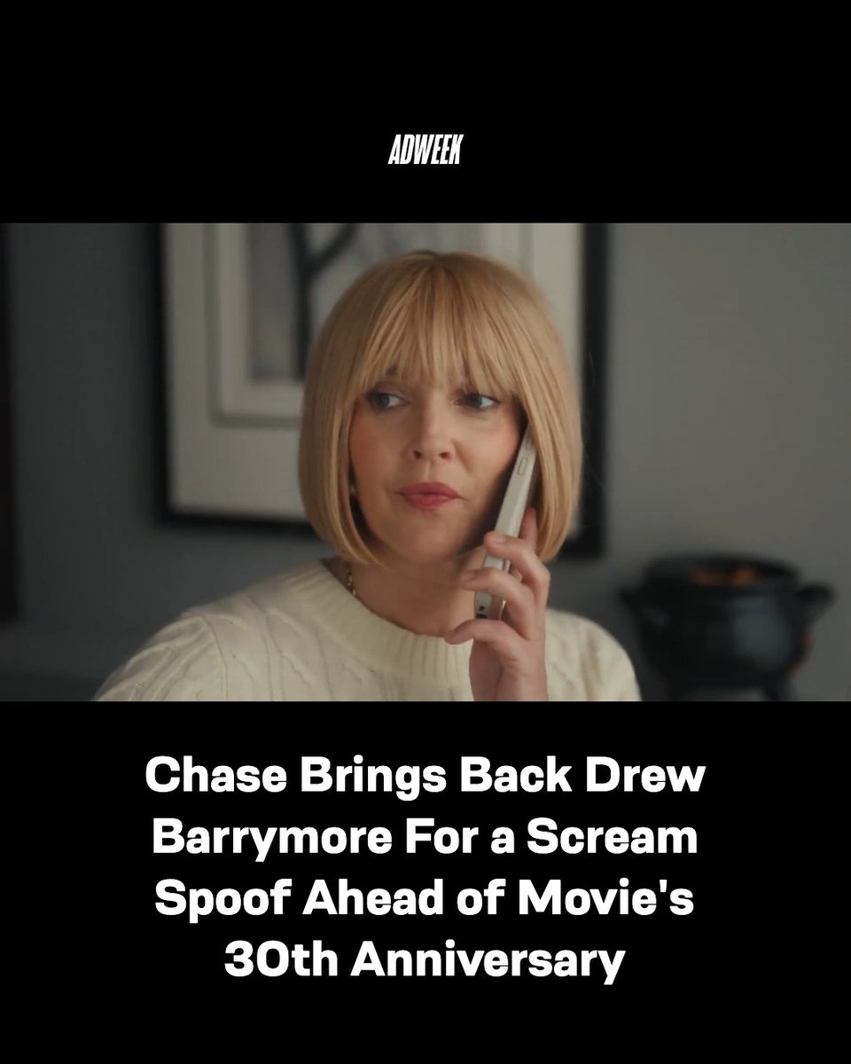 Do you like cash back? Drew Barrymore spoofs SCREAM - Casey Becker wig and all - in a new commercial for Chase.