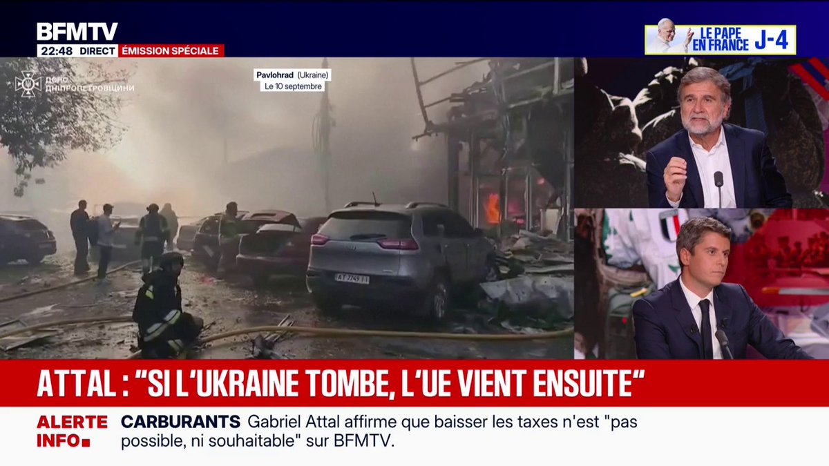 International: "J'ai été Premier ministre, je connais ces sujets, je suis capable d'affronter toute situation", assure Gabriel Attal, candidat (Renaissance) à l'élection présidentielle