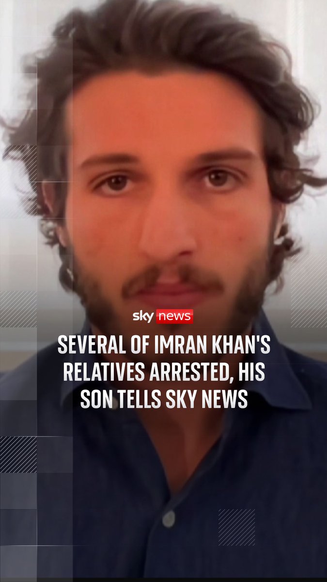 Imran Khan's son has told Sky's chief presenter @MarkAustinTV that his family members have been arrested ahead of a protest march. Former Pakistani prime minister Mr Khan has been imprisoned for more than three years. Read more:
