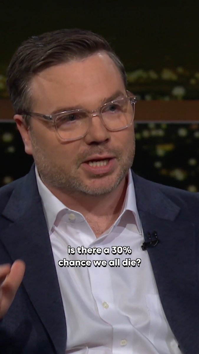 How likely is it that A.I. wipes out humanity? (Spoiler alert: crazy-likely.) Watch Bill Maher's interview with #TheAGIChronicles author and Machine Gods co-host Kevin Roose on the latest episode of Real Time: