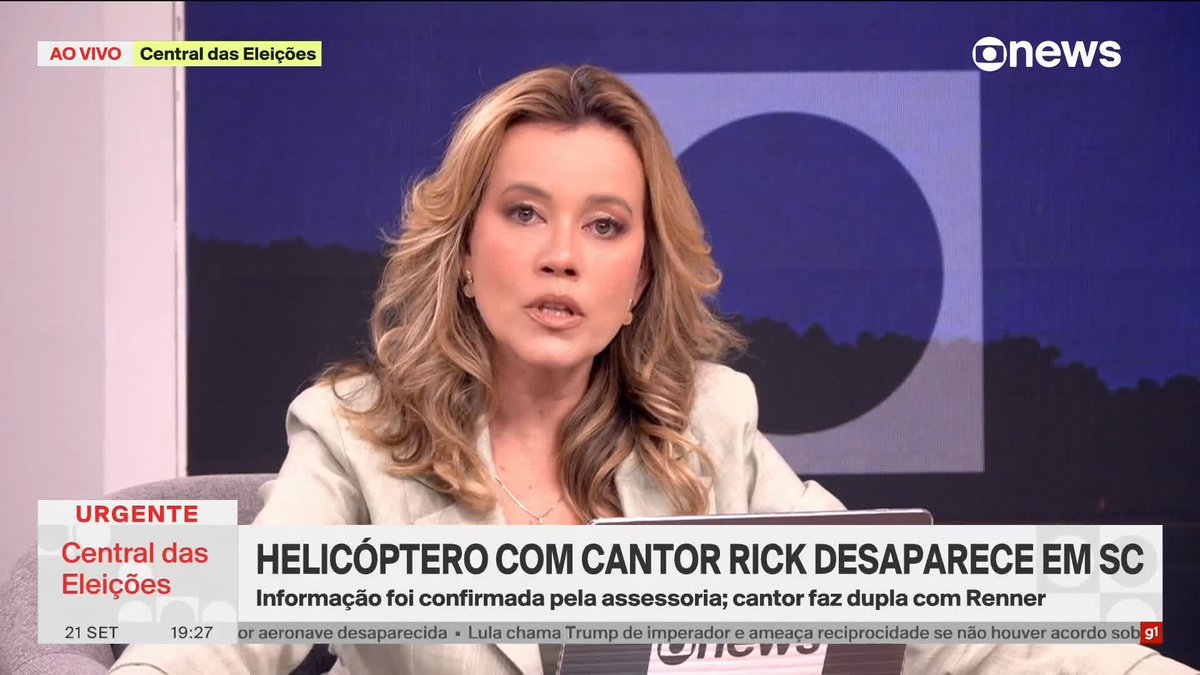 🚨URGENTE - Helicóptero com cantor Rick, da dupla Rick e Renner, desaparece em Santa Catarina